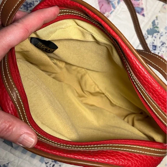 Esprit Red and Brown Crossbody Bag - Picture 4 of 5